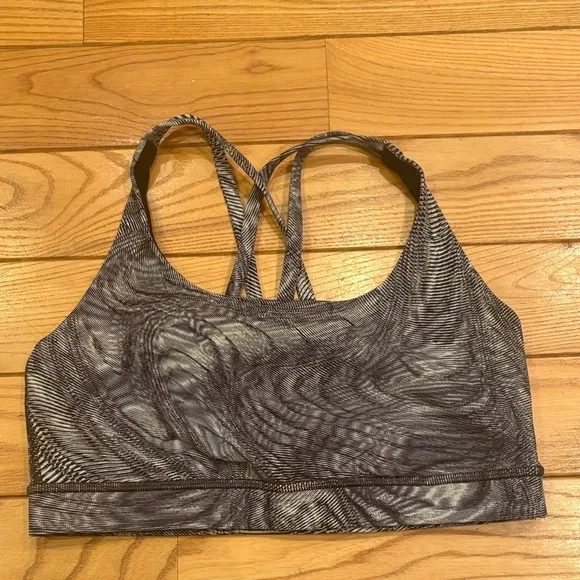 Lululemon Size 8 Energy Bra in Dimensional Icing Blue Multi-Color Sports Bras